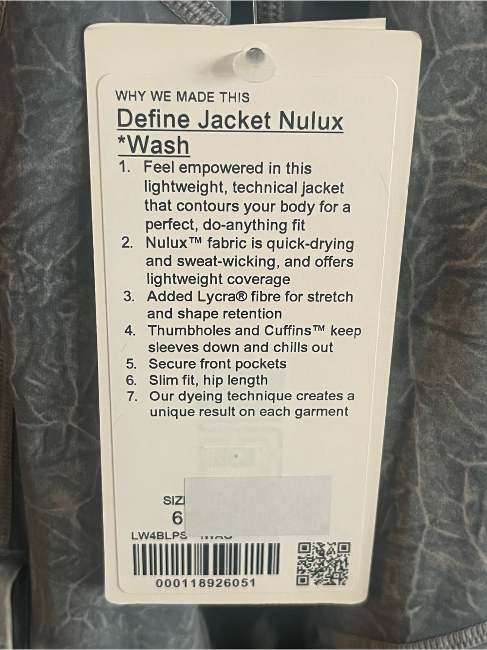 LULULEMON NWT Define Jacket size 6 ๐๐๐๐๐๐๐๐๐๐ - Picture 3 of 6